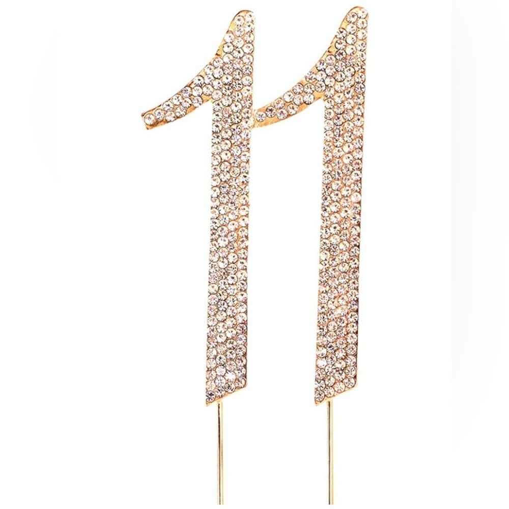 Gold Cake Topper with Rhinestones